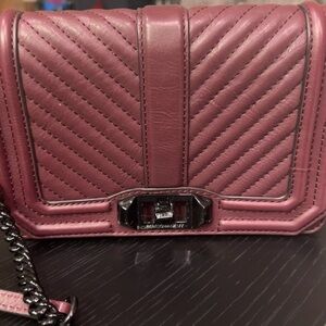 Rebecca Minkoff Maroon Crossbody Bag with black hardware